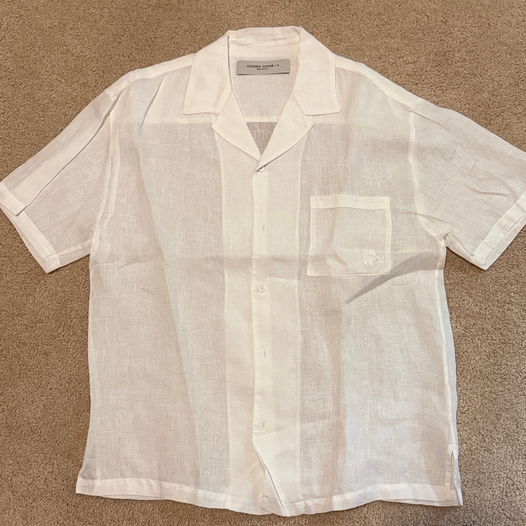 Golden Goose White Short Sleeve Button-Up Shirt
